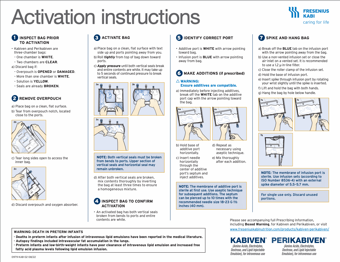 Kabiven Activation Instructions